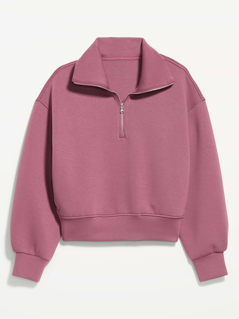 Half-Zip Pullover Sweatshirt in Dusty Rose